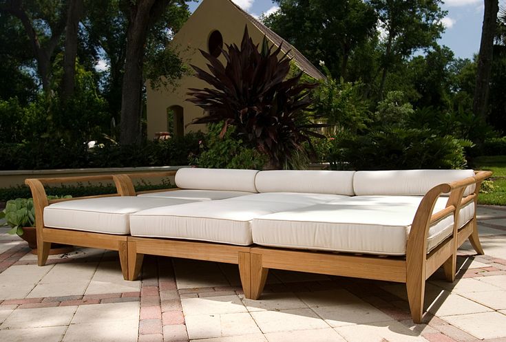 Teak Outdoor Long Bench Sofa